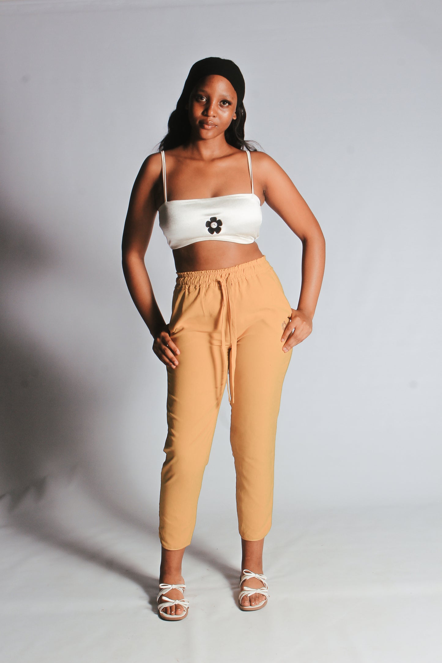 Woman Satin Pants & Crop Top